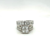2.44 CT. T.W. Quad Princess-Cut Diamond Bridal Set in White Gold - LA DIAMOND